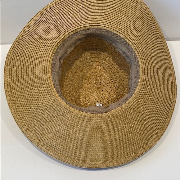 Elegant Tan Sun Hat with Black Band Nine West - Picture 6 of 9